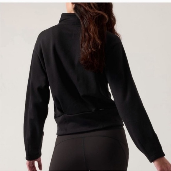 Athleta Altitude Polartec Half Zip Sweatshirt with zip pockets Black Size 2X - Picture 2 of 9